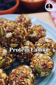 Protein ladoo is a nutritious and energy-packed snack that combines the benefits of protein-rich ingredients. https://recipeonplate.com/protein-ladoo/ #recipeonplate #proteinladoo #snacks #dryfruitladoo #laddu | Recipe On Plate