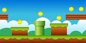 Vector Seamless Old Retro Video Game Background. Classic Style Game Design Scenery Stock Vector - Illustration of background, graphic: 140394287