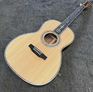 [Hot Item] Custom 39 Inch Solid Spruce Top Ooo Body Abalone Binding Acoustic Guitar Ebony Fingerboard