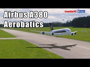 AIRBUS A380 AIRLINER (Singapore Airlines): LOW PASSES and EXTREME AEROBATICS demo
