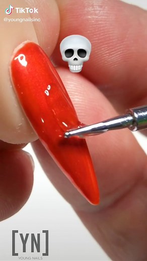 Skull nails anyone? #youngnails #nails #foryoupage#fyp #satisfying #satisfyingvideos #acrylicnails #nailart