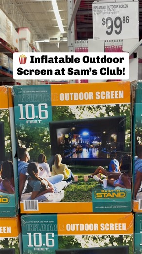 Movie nights in the backyard this summer! 😍 This 10.6 ft. inflatable screen sets up in under 2 minutes and has a built-in stand - so you need is your projector, snacks, and a cozy blanket! Grab it at Sam’s Club for just $99.86! #samsclub #movienight #backyardgoals | Sam’s Club Lovers