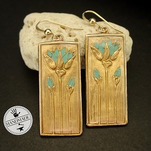 Egyptian Blue Lotus Earrings: Hand Painted Nymphaea Caerulea Flower Inspired by Ancient Egypt - Etsy