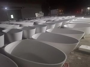 [Hot Item] Customize Solid Surface Freestanding Soaking Bath Tub Portable Whirlpool Bathtub