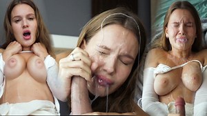 My boyfriend's back from the army&period; Triple cumshot and I'm covered in cum&period; VIRTUAL SEX