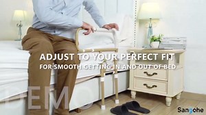 Sangohe Bed Rails for Elderly Adults Safety - Foldable Bed Rail for Senior & People Falling Out of Bed, Height Adjustable, Fits Thick Mattress, Hold up to 300 Lbs, KDB504M-F02FT