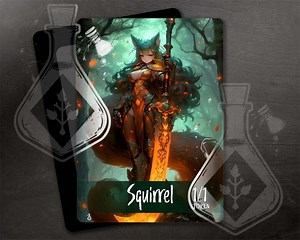 Squirrel Token for TCG - Full Custom Art - Legant Squirrel Fighter: Fierce, Fabulous, Fearless - Anime Waifu - Etsy