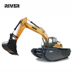 [Hot Item] Heavy Duty Amphibious Excavator Sand and Mud Dredger/Dredging with Floating Undercarriage Pontoon Construction Equipment