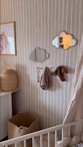 A quiet kind of weekend joy, spent preparing for new memories. 🤍 Lovely nursery room inspiration by: @maxis.homestory Wallpaper: Decorative Watercolor Stripes #diy #kidsroommakeover #wallmural #stripes #nurseryroom | Photowall