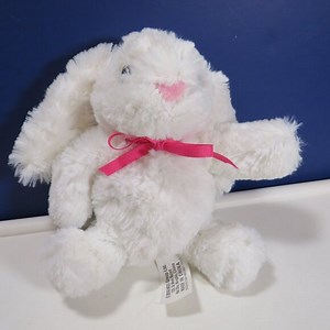 soft white plush rabbit bunny very squishable long floppy ears