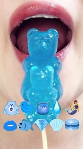 100K views · 2.1K reactions | asmr (BLUE FOODS) EMOJI FOOD KOHAKUTO HONEY 블루 디저트 먹방 코하쿠토 꿀 eating sounds #ASMR #RAINBOW #FOOD #EATING #REELS #SATISFYING #KOREAN #MUKBANG #EMOJI #SOUND #CHALLENGE | Pika Jenn | Facebook