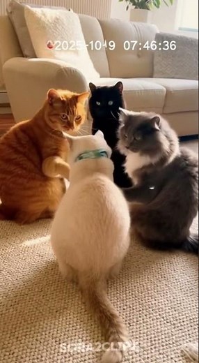 4 Cats in a Meeting 😹🐾