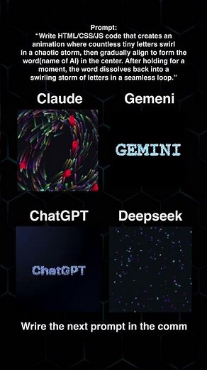 5 ChatGPT vs Gemini vs DeepSeek vs Claude — Letter Storm Logo Animation (HTML/CSS/JS)