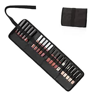 CUBETASTIC 3 Pack Lipstick Organizer - 20 Slots, Portable Lipstick Bag, Travel Lipstick Holder with Elastic Bands, Cosmetic Makeup Storage Bag for Liquid Lipstick Tube - Lipstick Not Included