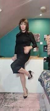 elegant black dress and heels. (transgender)