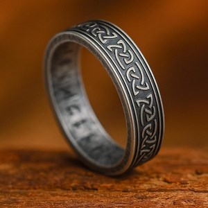 Viking Rune Celtic Knot Ring – Nordic Stainless Steel Band for Men, Antique Silver Bronze Black Titanium Steel Jewelry, Norse Mythology Gift - Etsy