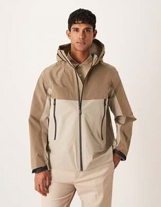 Calvin Klein Jeans – Funktionale Shell-Windjacke in Beige mit Farbblockdesign | ASOS