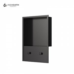 [Hot Item] Custom Built Stainless Steel Shower Niche with 2 Hooks Bathroom Wall Recessed Accessory