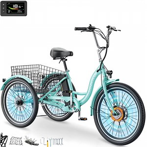 Lilypelle Electric Tricycle for Adults, 350W Electric Trike 7 Speed with 36V 14.5ah removable Battery, 3 Wheel Electric Bikes for Women Men Seniors, 450lb, 24/26 inch Tire