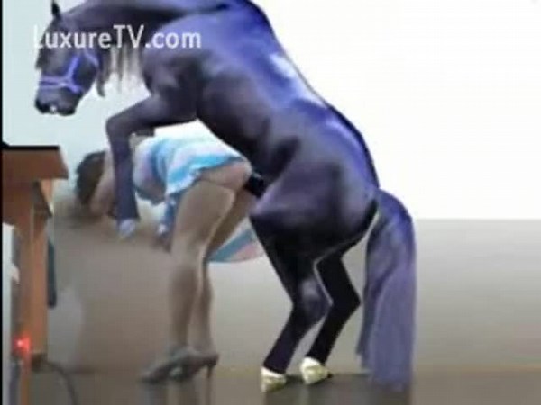Fantastic animated beast fucking movie featuring horse and whore