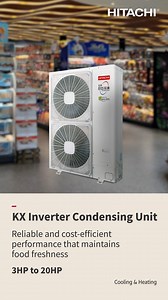 89 reactions · 14 shares | Precision cooling for optimal shelf life  Hitachi’s KX Inverter Condensing Unit combines precision and efficiency, ensuring consistent cooling to preserve product quality for longer durations. #HitachiAC #hitachiphilippines | Hitachi Cooling & Heating Philippines | Facebook