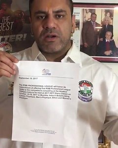 IFBB pro league chairman Jim Manion's office International Federation of Bodybuilding - professional league in Pittsburgh,USA released statement today 19th Sept,2017 that IFBB pro league will be issuing pro cards to winners of OLYMPIA Amateur India to be held at 2017 International Health, Sports & Fitness Festival Sheru Classic from 13th to 15th Oct,2017. | Sheru Classic