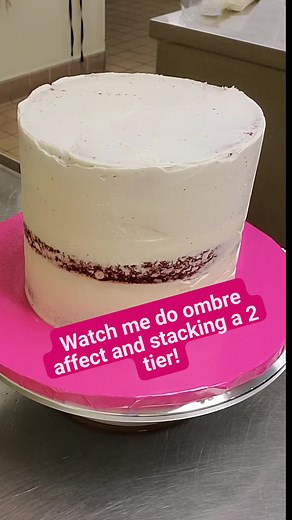 318K views · 3K reactions | Guess what! I've never used an airbrush machine! Watch how I make an ombre affect with buttercream and stack a 2 tier cake! #cake #baker #cakeartist #birthdaycake #ombrecake #trending #viral #reels #reelsvideo #ombre | Love Meets Cake | Facebook