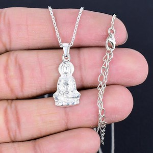 Sterling Silver Buddha Pendant Necklace: Handmade Spiritual Jewelry - Etsy