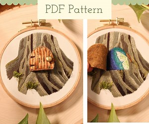 3D Magical Fairy Door Stumpwork Embroidery Pattern - Tree Stump Thread Painting Design - Etsy Australia