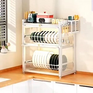 Kitchen drawer dish cabinet drainer plate organizer rack with cover Carbon Dustproof Free Return COD https://shope.ee/5AQyG13Tlq | Arts and Craft Videos