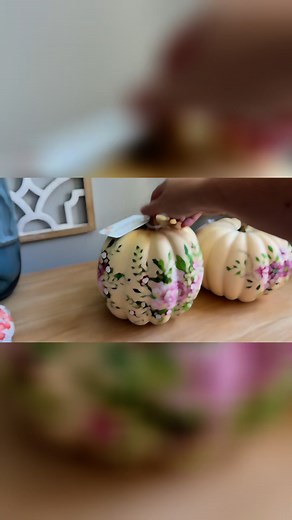 Pretty hand painted pumpkins 🩷 | Petals and Pearls Craft Designs