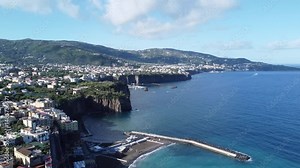 Expansive view of the Sorrento Coast and the Tyrrhenian Sea in Italy
