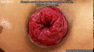 Sexy maid Hotkinkyjo self anal fisting & prolapse in red room