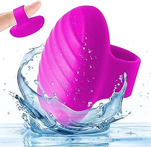 Mini Finger Ring Pocket Vibrator, Hand Clitoral Stimulation with 10 Vibration Modes, Silicone Hand Vibrating Massager, Finger Sex Toy for Couple Foreplay, Discreet Sex Toy for Travel