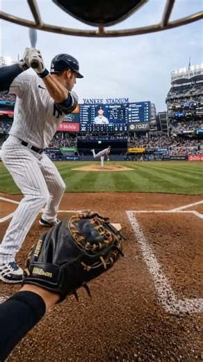 THAT BALL IS HAMMERED! 💥 Yankee Stadium Moonshot! #mlb #baseball #catcherPOV