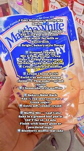 5 Easy Blueberry Muffin Mix Hacks 💙🫐 1️⃣ Lemon Blueberry Upgrade Add 1–2 Tbsp lemon zest swap water for milk or buttermilk ➡️ Bright, bakery-style flavor 2️⃣ Streusel Topping Mix 2 Tbsp butter ¼ cup flour 2 Tbsp brown sugar Sprinkle on top before baking ➡️ Crispy, café-style muffins 3️⃣ Cream Cheese Swirl Swirl 4 oz softened cream cheese 2 Tbsp sugar splash vanilla ➡️ Cheesecake-style muffins 4️⃣ Bakery-Moist Hack Add ½ cup sour cream or Greek yogurt ➡️ Extra soft, tender crumb 5️⃣ Muffin Mix