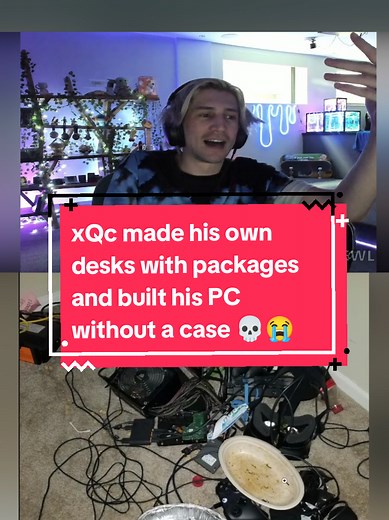 xQc's Unique DIY Desk and Case-less PC Build