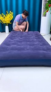 4.2K views | ️Portable Flocked Air Mattress Bed, likely a double...