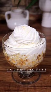 Creamy yogurt mousse light, sweet & easy dessert recipe