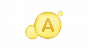 Vitamin A gold shining icon. Ascorbic acid. Motion graphics.
