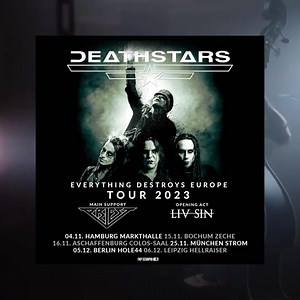 Deathstars | LIVE 05.12. | Hole Berlin 🎫 Tickets gibts hier: https://www.dodotickets.de/10521/deathstars Deathstars sind wieder da! Die schwedischen Industrial Metaller melden sich mit einer neuen Platte zurück. „Everything Destroys You“ ist die erste Veröffentlichung nach knapp neun Jahren, und fällt gleich mit der rostigen Stahltür ins Haus. Das lang erwartete Comeback bringt alles mit, was Deathstars ausmacht: Adrenalin und Angst, Bombast und Dystopie, Partynacht und Horror, Sex und Glam. #d