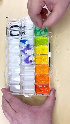 754K views · 6.4K reactions | Mixing up paint for a rainbow dot mandala gradient painting. ......... #satisfying #satisfyingvideos #satisfyingart #artprocess #howto #rainbow #fun #goodvibes #mixingpaint #paintmixing #painting #acrylicart #acrylicartist #dotart #dotmandala #mandala #mandalas #mandalaart #artistsoninstagram #instaart #artoftheday #artdaily #artgram #crafting #crafty #makersgonnamake #makers #artists #diycrafts #ihavethisthingwithcolor | Delicate Dots | Facebook