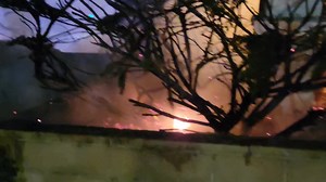 Brush and tree fire 14 frwy south bound 10th west off ramp. A sign was also damaged on AV Mall property... | AV News Crew Page