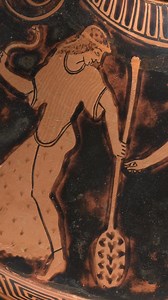 Believed to be at least 2,500 years old, this red-figure lekythos (oil vessel) is attributed to the Attic painters known as the Berlin Painter and the Painter of Goluchow 37, of Ancient Greece. Made of ceramic, it shows Athena slaying the Giant Enkelados on the body, and a satyr between maenads on the shoulder. It measures 38 cm (14 15/16 in) in overall height, with a mouth diameter of 8.7 cm (3 7/16 in), a body diameter of 14.1 cm (5 9/16 in), and a foot diameter of 10 cm (3 15/16 in). | Global