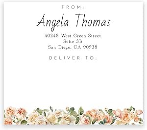 Custom Floral Shipping Labels / 48 Personalized Address Labels/ 4" x 3½" Mailing Stickers/Made in USA