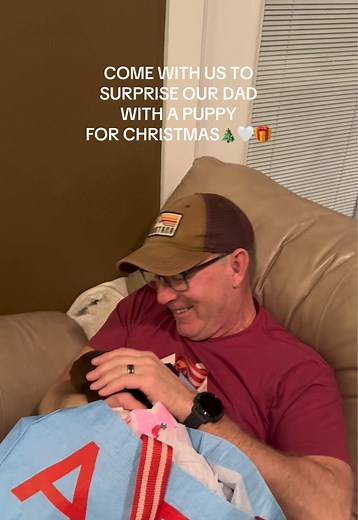 After losing our lab of thirteen years a few months ago, she was the perfect Christmas surprise for my Dad❤️ #christmas #lab #puppy #christmaspuppy #surprise
