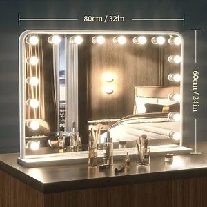 [Hot Item] Modern Fashion Rectangle Beauty Cosmetic Mirrors Makeup Dimmable LED Vanity Hollywood Mirror