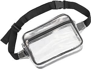 Fumwase Waist Pack with Adjustable Strap Fanny Pack for Women Men Waterproof Fanny Packs Clear Fanny Pack Fashionable Crossbody Belt Bags Multi Pocket Fanny Pack (Clear)