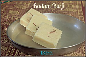 Making of Badam Burfi For Detailed explanation of Recipe - goo.gl/2FpHAj | subbuskitchen.com