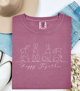 Hoppy Together Bunny T-shirt – Comfort Colors Easter Tee - Etsy